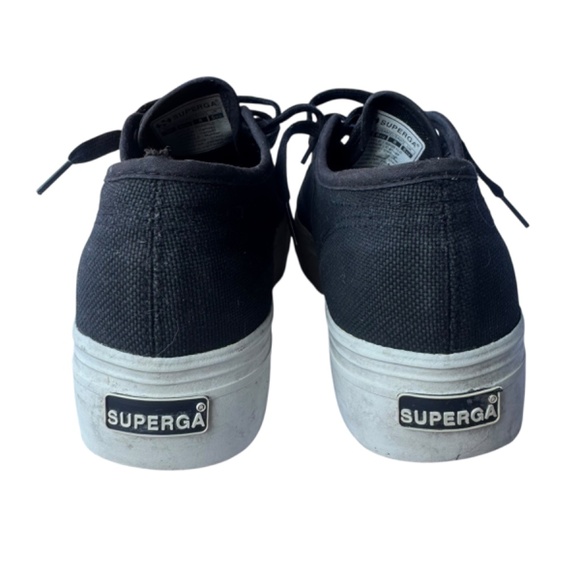 Superga 2790 Platform Sneakers – Black Canvas – Size Women’s 8 - Picture 4 of 8
